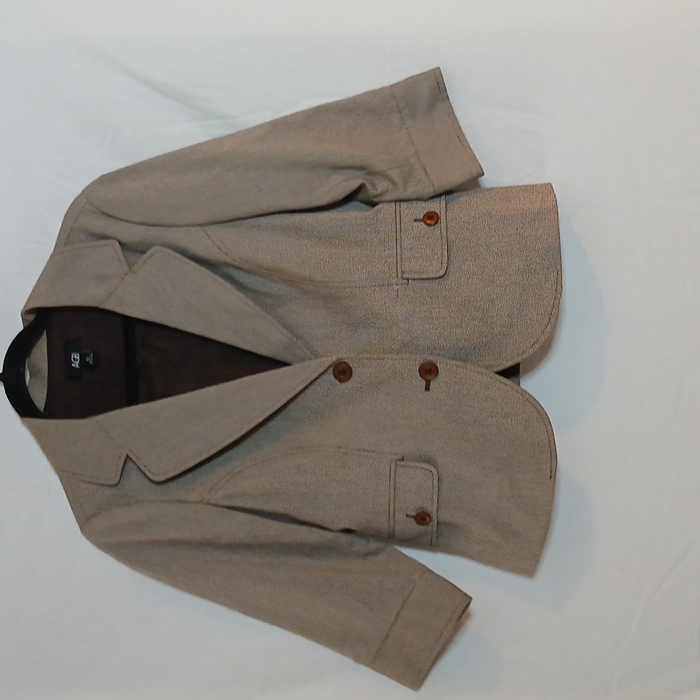 AGB Brown Lined Button Down 3/4 Sleeve Women's Jacket Size 10